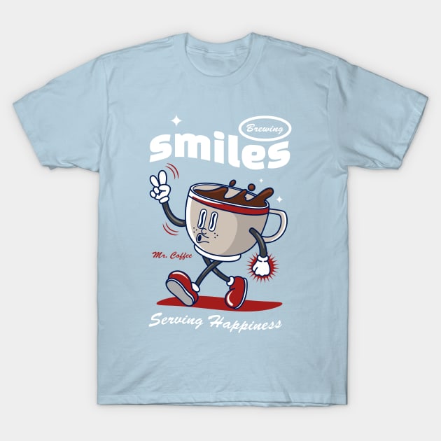 Brewing Smiles T-Shirt by Harrisaputra